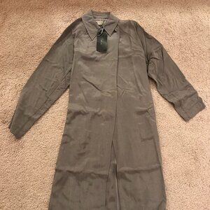 ZARA Trench Coat Belted Longline Gray XS